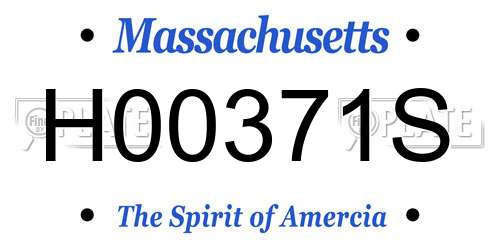 H00371S Massachusetts License Plate