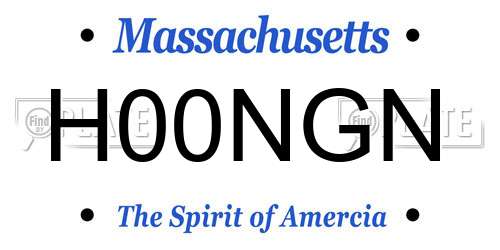 H00NGN Massachusetts License Plate