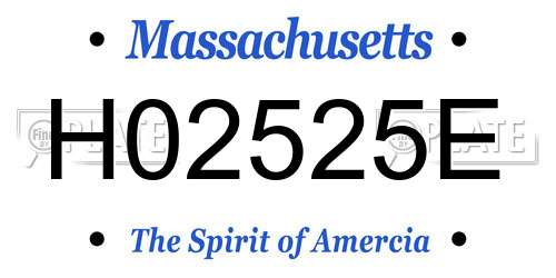 H02525E Massachusetts License Plate