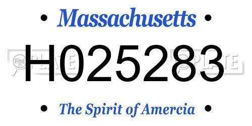 H025283 Massachusetts License Plate