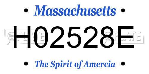 H02528E Massachusetts License Plate