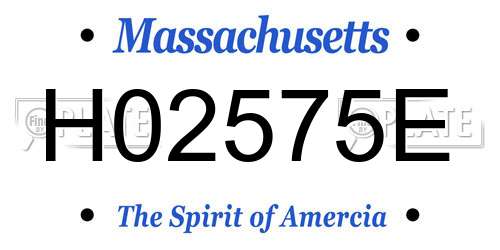 H02575E Massachusetts License Plate