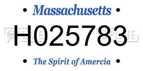 H025783 Massachusetts License Plate