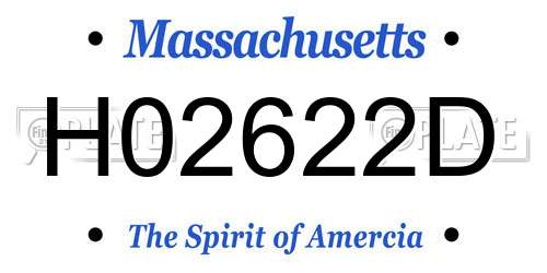 H02622D Massachusetts License Plate