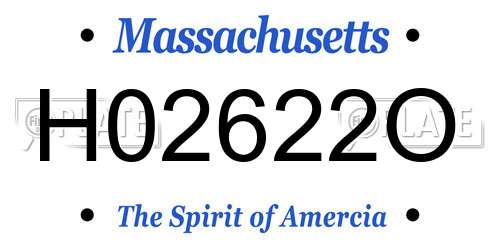 H02622O Massachusetts License Plate