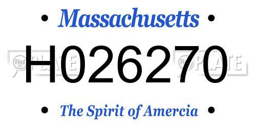 H026270 Massachusetts License Plate