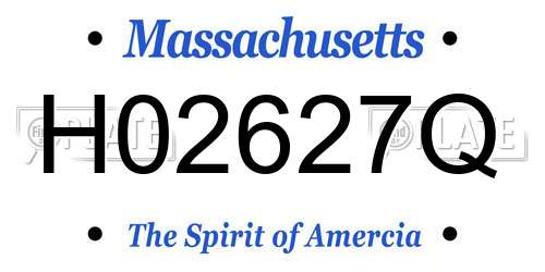 H02627Q Massachusetts License Plate