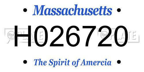 H026720 Massachusetts License Plate