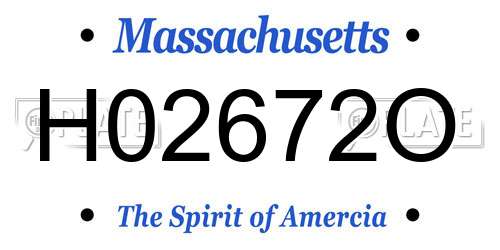 H02672O Massachusetts License Plate