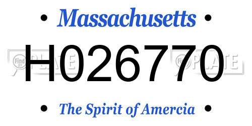H026770 Massachusetts License Plate
