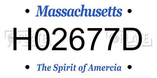 H02677D Massachusetts License Plate