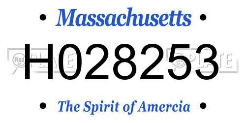 H028253 Massachusetts License Plate