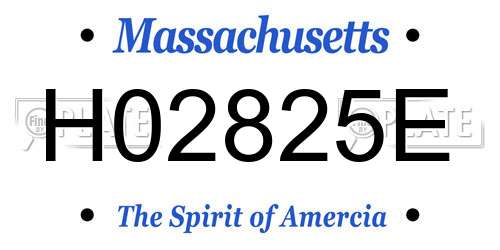 H02825E Massachusetts License Plate