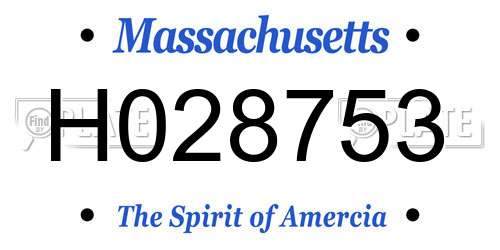 H028753 Massachusetts License Plate