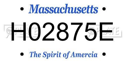 H02875E Massachusetts License Plate