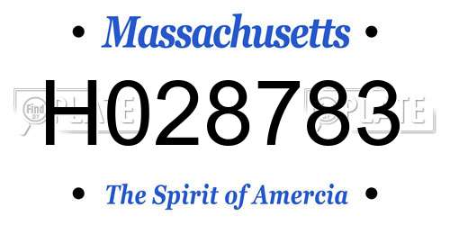 H028783 Massachusetts License Plate