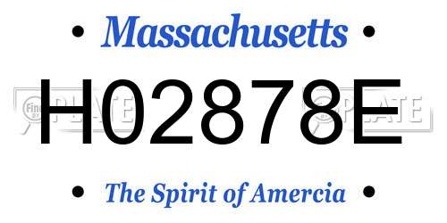H02878E Massachusetts License Plate