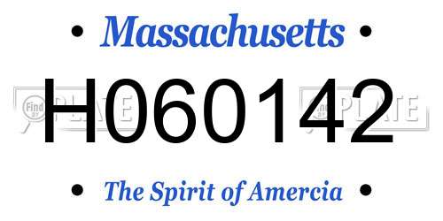 H060142 Massachusetts License Plate