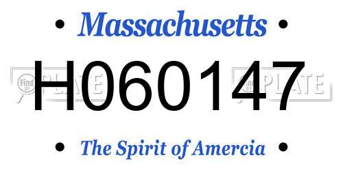 H060147 Massachusetts License Plate