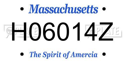H06014Z Massachusetts License Plate