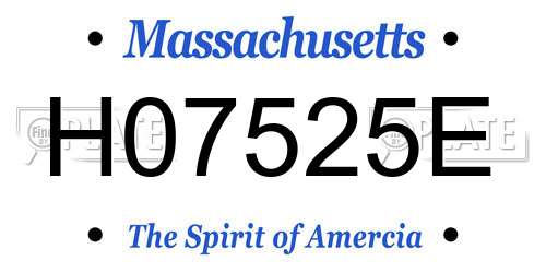 H07525E Massachusetts License Plate