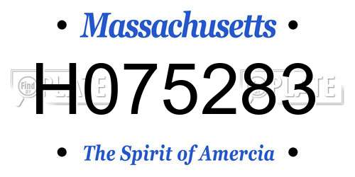H075283 Massachusetts License Plate