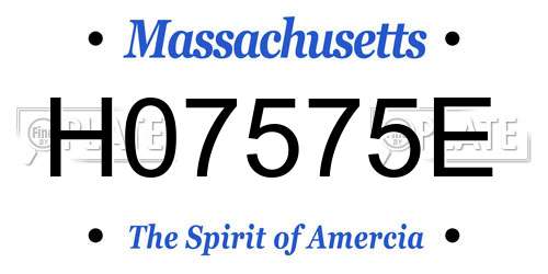 H07575E Massachusetts License Plate
