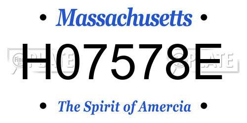 H07578E Massachusetts License Plate