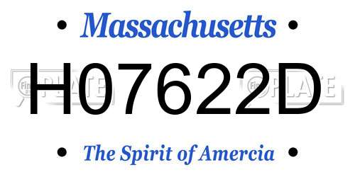 H07622D Massachusetts License Plate