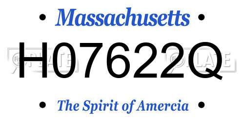 H07622Q Massachusetts License Plate