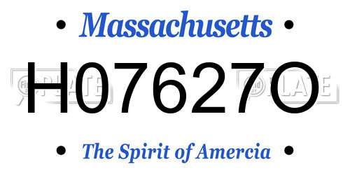 H07627O Massachusetts License Plate