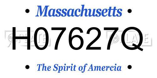 H07627Q Massachusetts License Plate