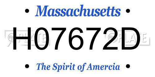 H07672D Massachusetts License Plate