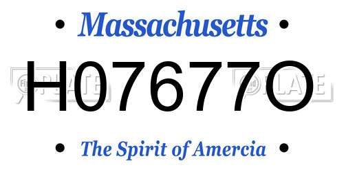 H07677O Massachusetts License Plate