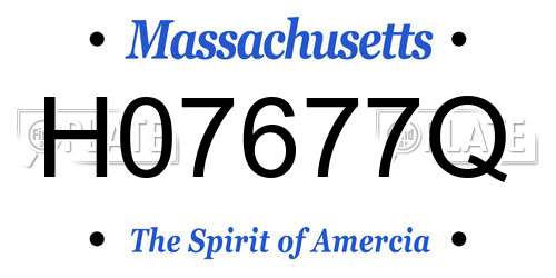 H07677Q Massachusetts License Plate