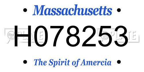 H078253 Massachusetts License Plate