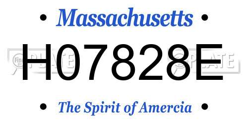 H07828E Massachusetts License Plate