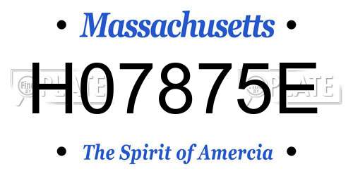 H07875E Massachusetts License Plate