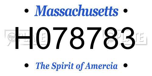 H078783 Massachusetts License Plate