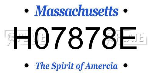 H07878E Massachusetts License Plate
