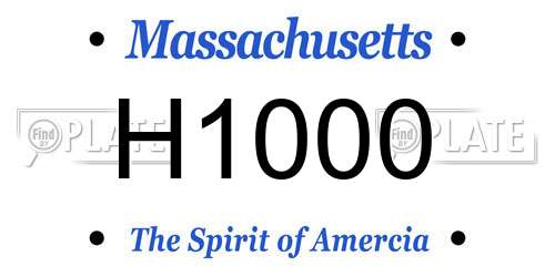 H1000 Massachusetts License Plate