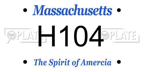 H104 Massachusetts License Plate