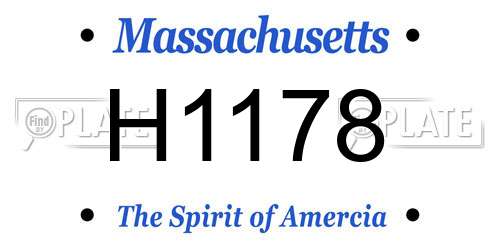 H1178 Massachusetts License Plate