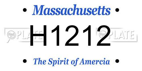H1212 Massachusetts License Plate