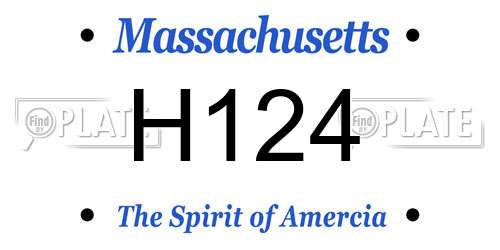 H124 Massachusetts License Plate