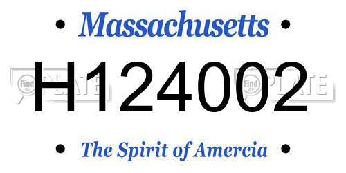 H124002 Massachusetts License Plate