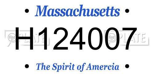 H124007 Massachusetts License Plate