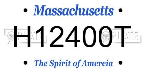 H12400T Massachusetts License Plate