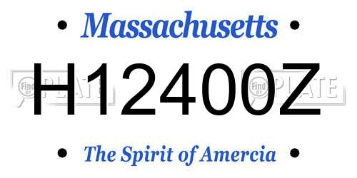 H12400Z Massachusetts License Plate