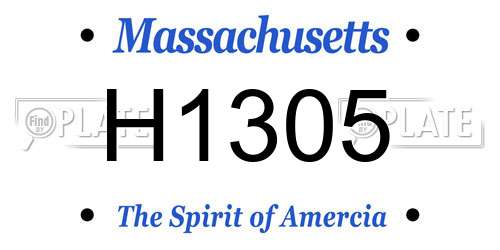 H1305 Massachusetts License Plate